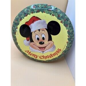 Vintage Merry Christmas Disney Mickey Mouse and Friends Candy Tin